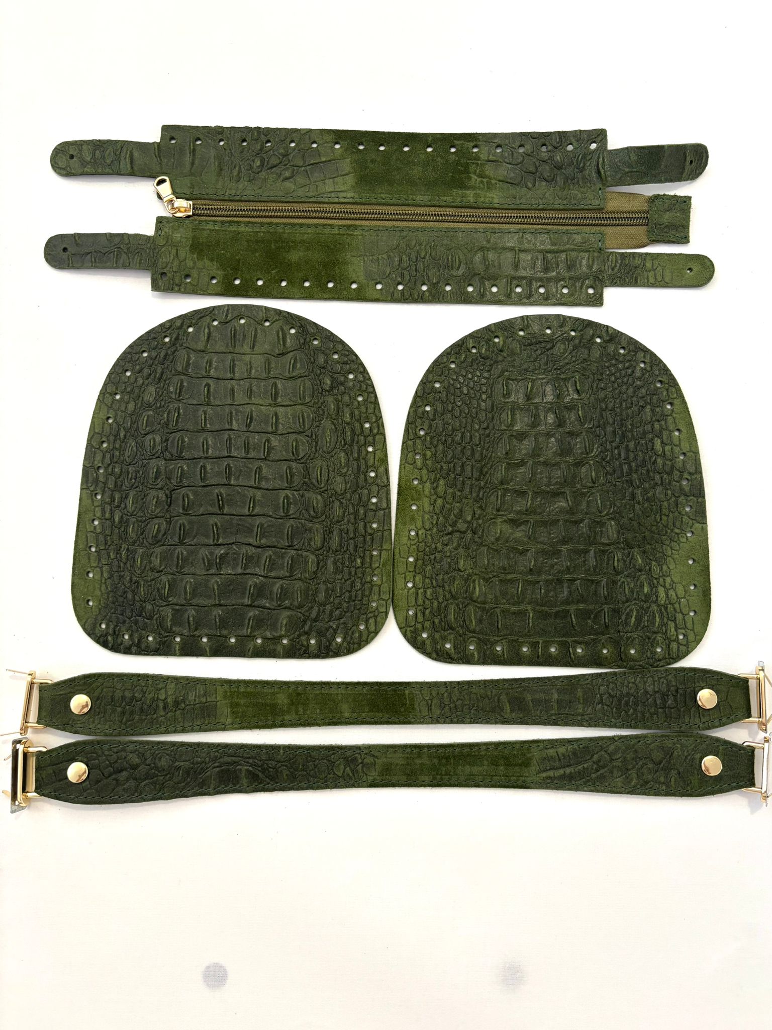 Bauletto laterali in pelle stampa cocco cerniera e manici