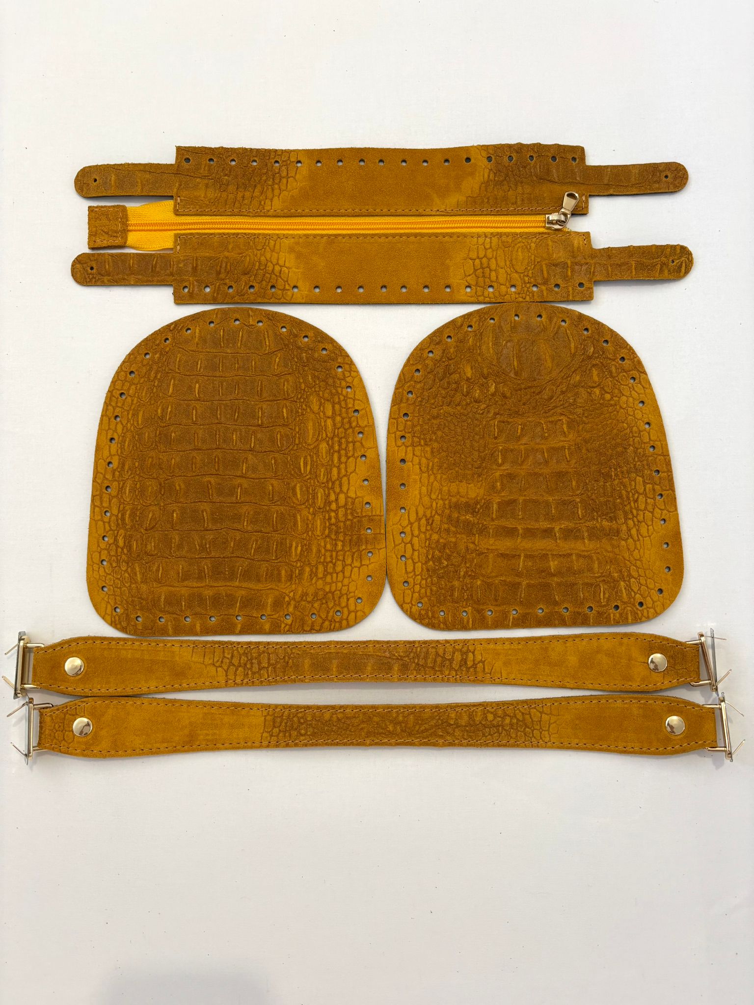 Bauletto laterali in pelle stampa cocco cerniera e manici